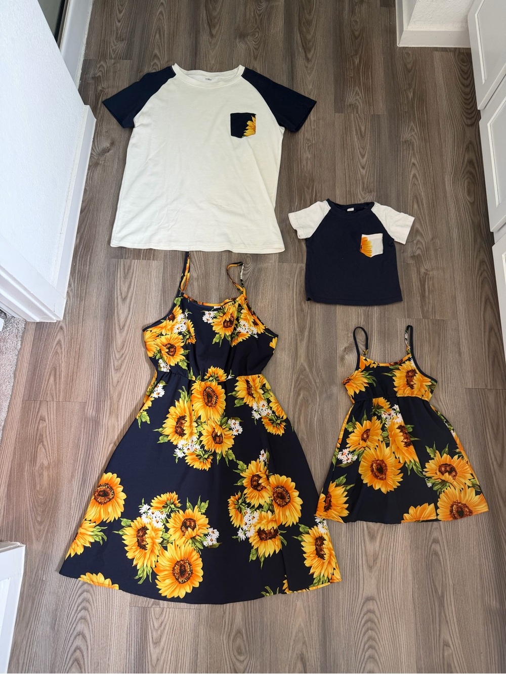 Matching Sunflower Navy Dress for Kids - Coordinating Floral Print